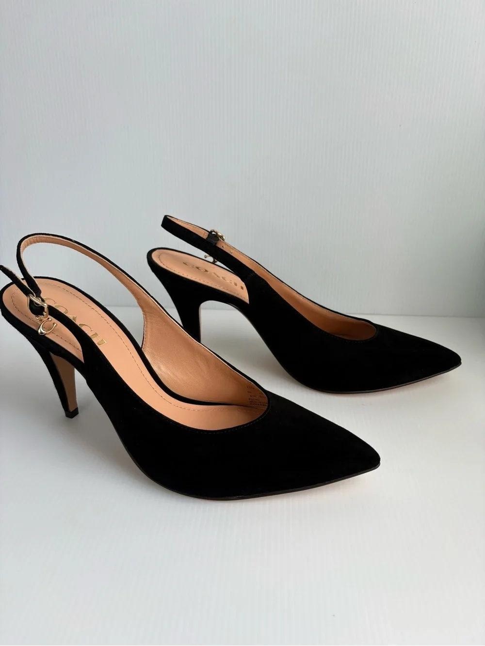 Coach Sutton Suede Slingback  Pumps/Heels  Size 9.5 Black NWOT